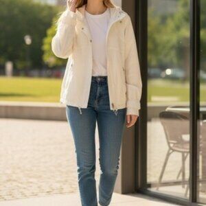 Cream Luluemon Puddle Jumper Running Jacket  Size 8 or 10 see measurements